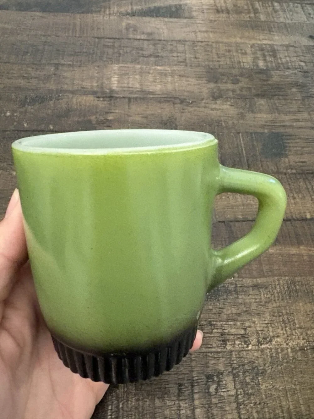 Fire King Avocado Green Coffee Mug Vintage Anchor Hocking